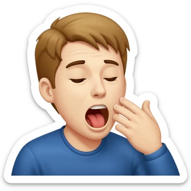  man Yawning  sticker