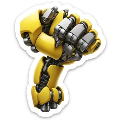 Yellow mechanical cyborg bicep that’s flexing sticker