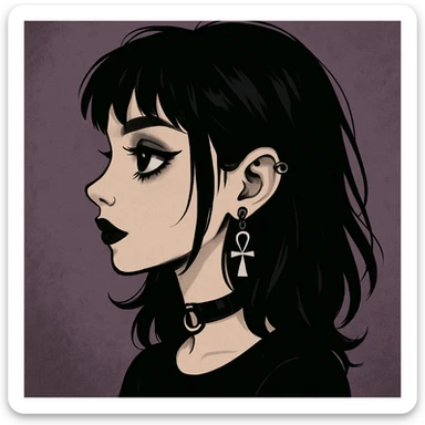 cute goth  profile girl sticker