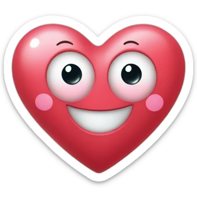 Heart with a happy face on it and arms and legs coming out of it sticker