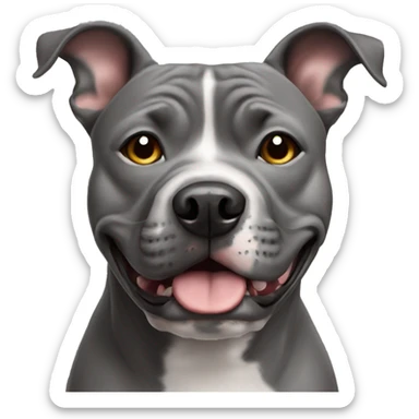 Grey face English staffy sticker