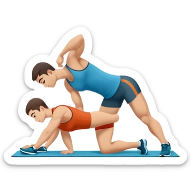 side-view of athlete doing sit-ups sticker