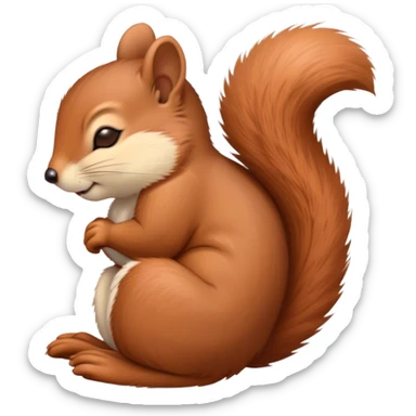 Meme-Worthy Cute Sleeping Squirrel Portrait Emoji, Head resting peacefully with a contented smile, showcasing a nimble build and a luxuriously soft auburn Fur with a bushy tail, eyes shut in a serene, restful nap, Simplified yet hilariously adorable features, highly detailed, glowing with a soft, drowsy light, high shine, relaxed and utterly lovable, stylized with an air of playful laziness, bright and heartwarming, soft glowing outline, capturing the essence of a comically sleepy squirrel, so meme-worthy it feels like it could instantly become the next viral sensation of adorable slumber! sticker
