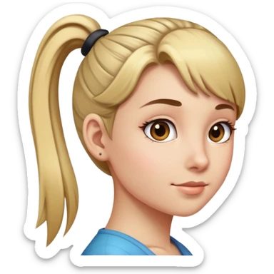 girl with ponytail sticker