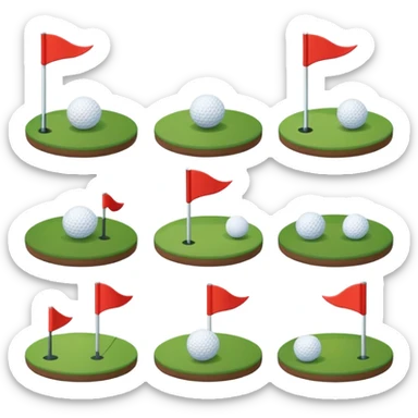 “Create a set of simple, cute, flat-style emojis themed around golf.  Designed in classic emoji style, consistent and expressive.” sticker
