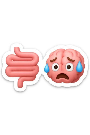 emoji 3d stile iphone di intestino e cervello stressato 3d sticker