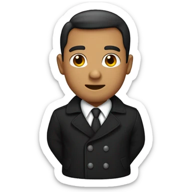 single breasted black pea coat sticker