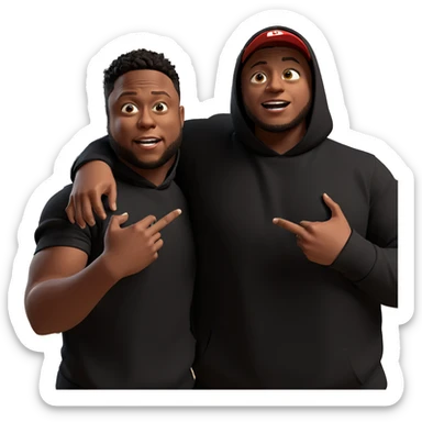 boys in hoodies indoors sticker