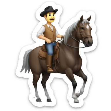 Un hombre montado a caballo sticker