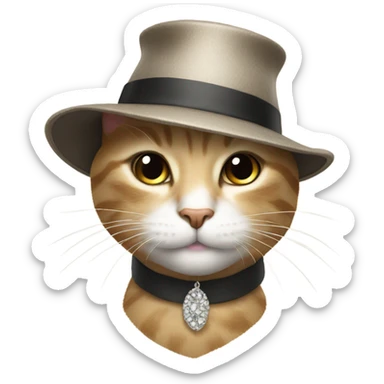 Cat wearing a hat sticker