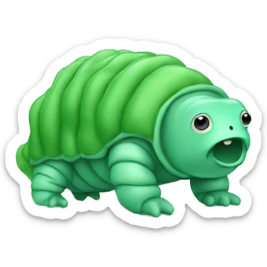 green tardigrade using a VPN sticker
