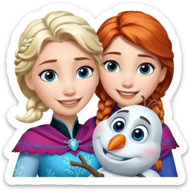 Elsa Anna and Olaf  sticker