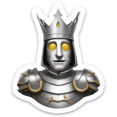king baldwin IV in silver full face mask up who raises his hand to greet sticker