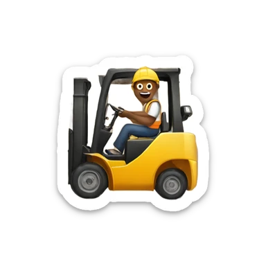 Man loving forklift sticker