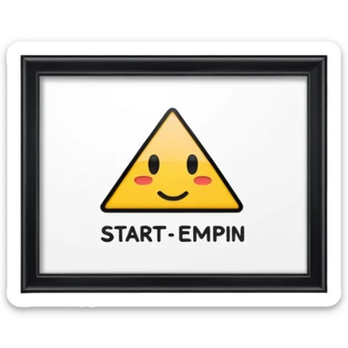 line with banner above saying start sticker