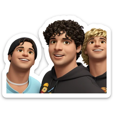 boys smiling in hoodies sticker