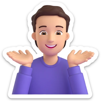 happy young man, cheerful expression sticker
