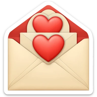 Cream-colored Letter Envelope with a heart in the middle sticker