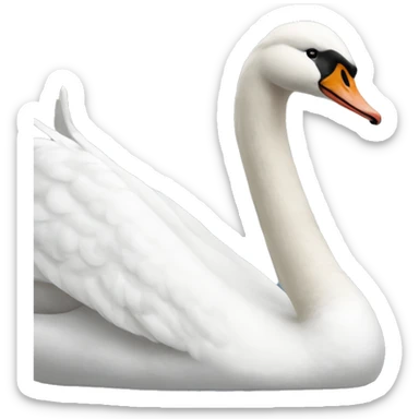 white realistic swan sticker