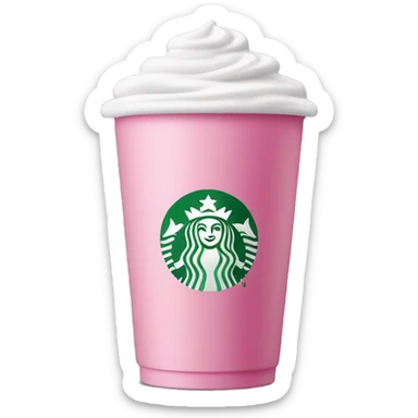starbucks cup pink drink with cold foam sticker