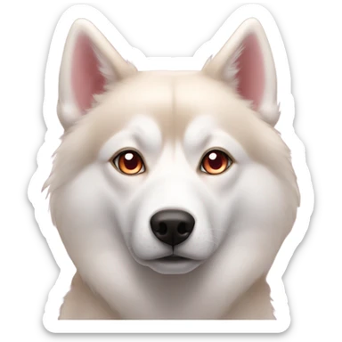 Red husky amber eyes pink nose sticker