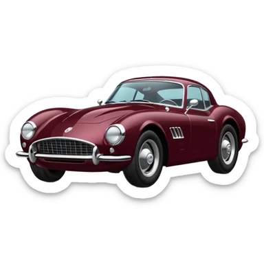 Car with classic look in maroon and black colour sports car look sticker