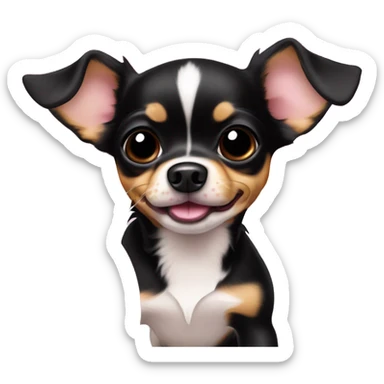 black & tan chihuahua puppy surrounded by pink balloons sticker