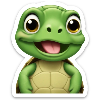 turtle that looks cute, saying please sticker