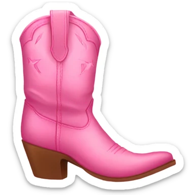 Pink girly cowboy boots sticker