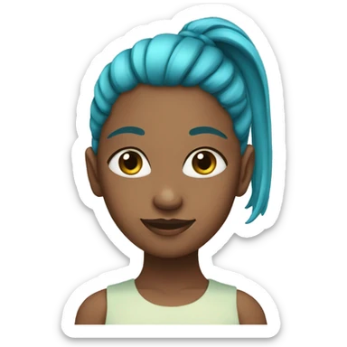 girl with two cyan ponytails  sticker