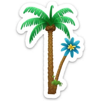palm tree with flowers sticker