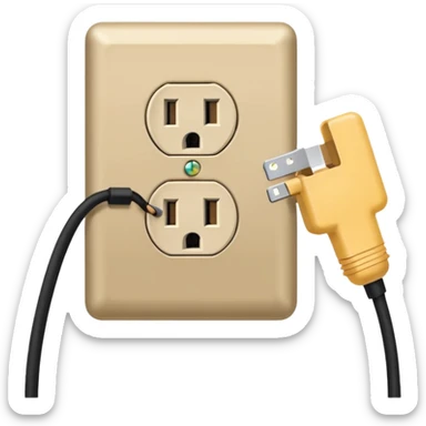 plugging a plug to an outlet sticker