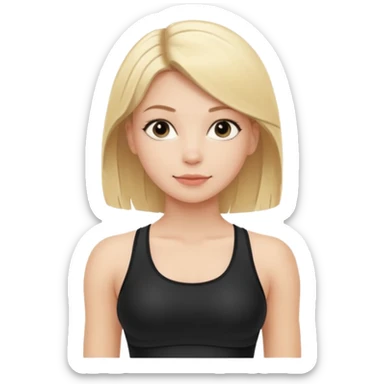 Blonde girl doing pilates in black outfit  sticker