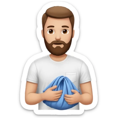 Bearded man doing laundry sticker