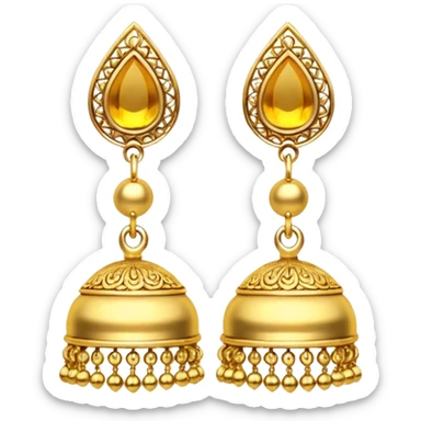 gold jhumka earring sticker