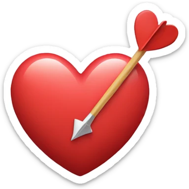 A heart with a cupid arrow through it sticker