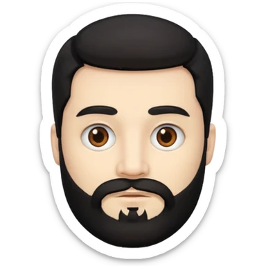 мужчина с белым тоном кожи и черными волосами и бородой sticker