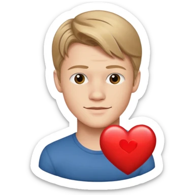 Lucas Till with a heart sticker
