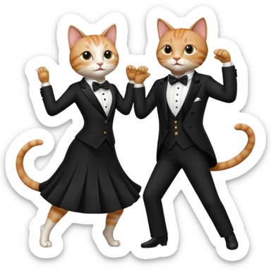 Cats couple tango dancing  sticker
