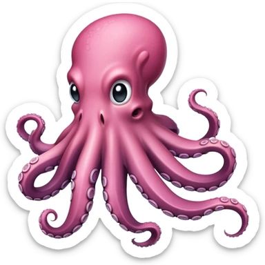 Octopus tentacle, pink, cutted, single arm sticker