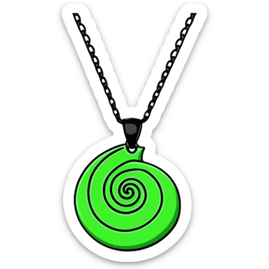 Moana's necklace with heart of Te Fiti green spiral stone sticker