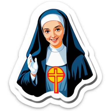 Nun paintings sticker