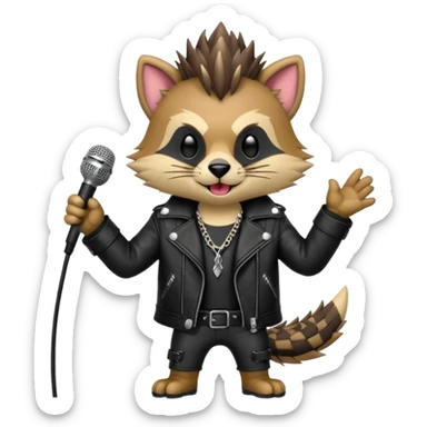 singing punk animal with microphone sticker
