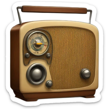 cartoon vintage 1930 radio sticker