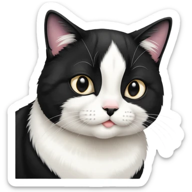 Tuxedo cat getting scratched on the chin  sticker