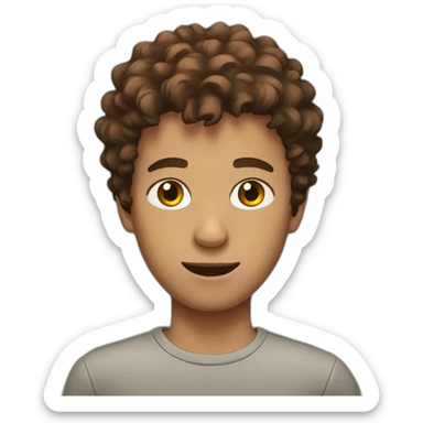 Young guy from New York with brown shaggy hair sticker