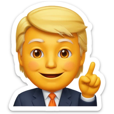 make the donald trump pointing face as a yellow emoji face sticker