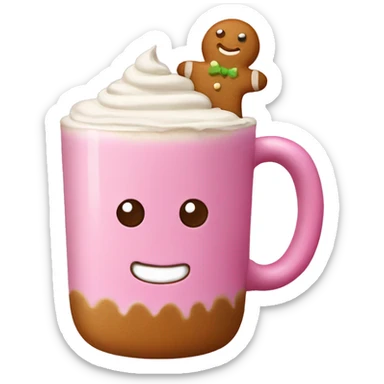Gingerbread latte in a pink mug sticker
