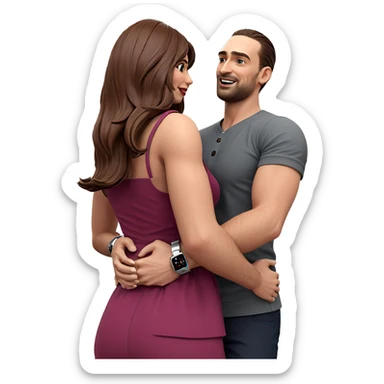 couple hugging in stylish attire sticker
