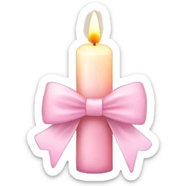 Candle with light pink bow sticker